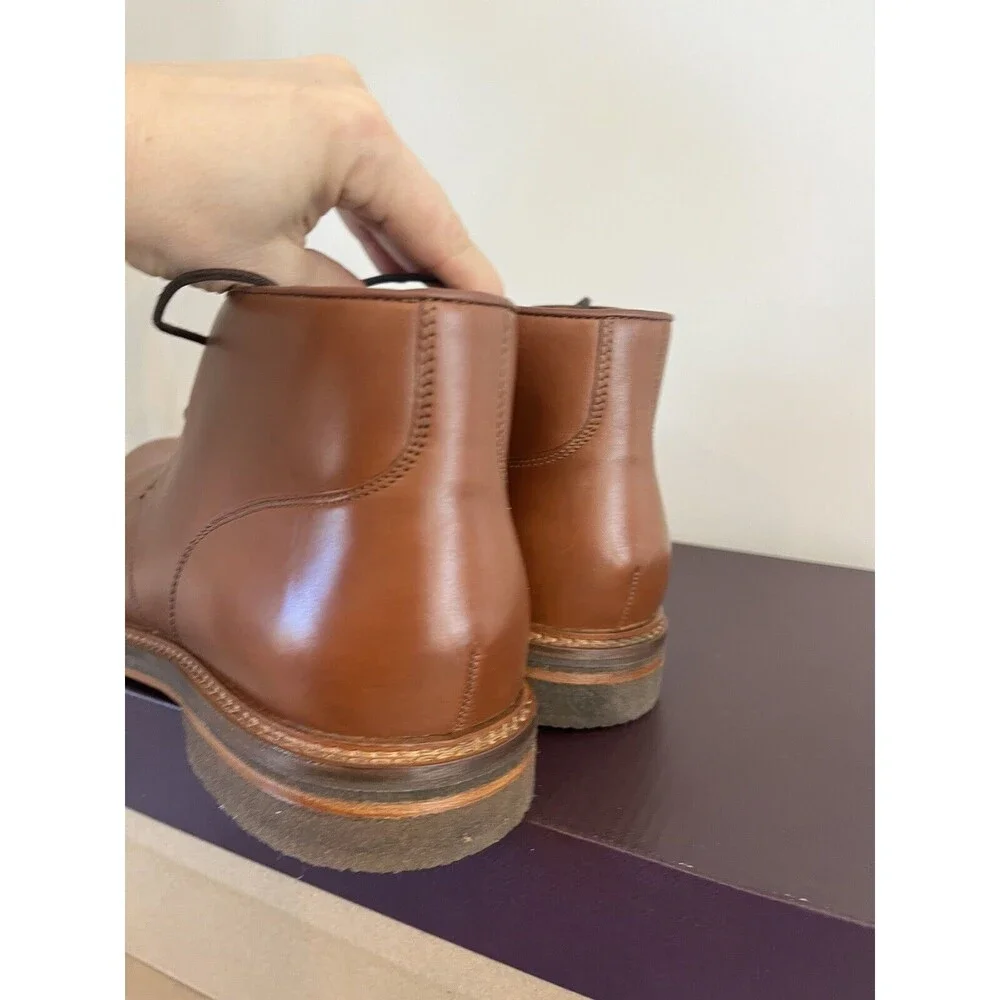 New Johnston & Murphy Calder 20-7280 Mahogany Leather Men Sz 13 Boots Crepe Sole